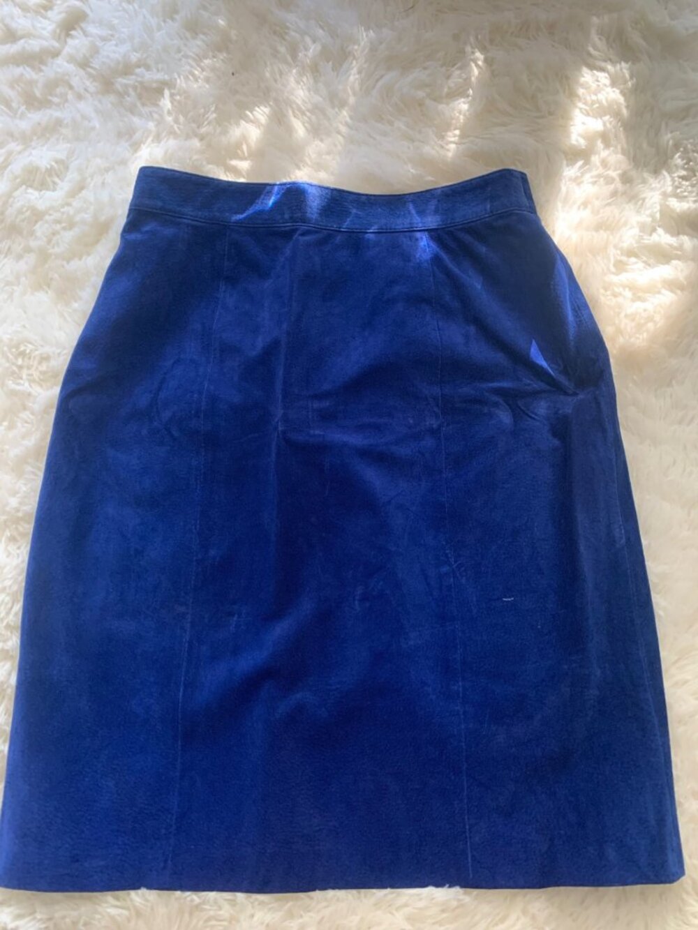 Royal Blue Suede Skirt